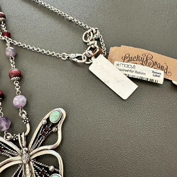 Brand New with Tags Lucky Brand Butterfly Beaded Necklace - Picture 5 of 6